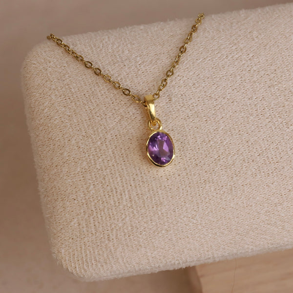Amethyst Kette ⟡ ݁S925 Vergoldet