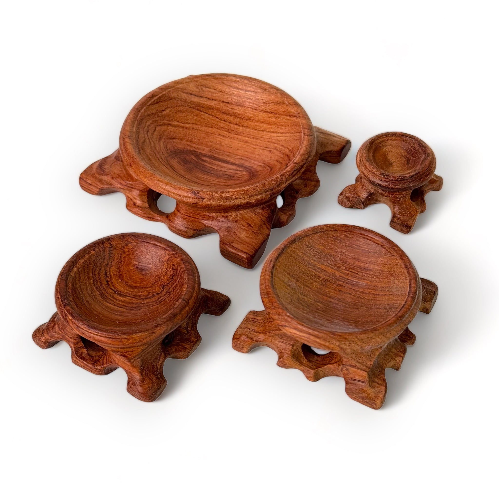 4 Kristallkugelständer Aus Holz – Dekorative Halterungen Für Kugeln, Eier & Sammlerstücke